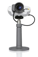 The 211A network camera from Axis Communications is built with a microphone and external speakers connection for two-way audio.