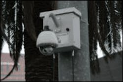 A network camera is positioned above the New Orleans streets, and features PTZ for police control, working through a city-wide wireless network. A network camera is positioned above the New Orleans streets, and features PTZ for police control, working through a city-wide wireless network.