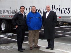 The Ocean State Job Lot security team, from let to right: Mal Porter, executive sales engineer of Advanced Alarm Systems, Tom Nelson of Ocean State Job Lot, and Kevin Fitzpatric, director of operations of advanced alarm systems