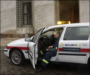 A Cisco-connected car uses Milestone's video surveillance system, would allow public safety personnel to direct video to/from the scene and other responders.