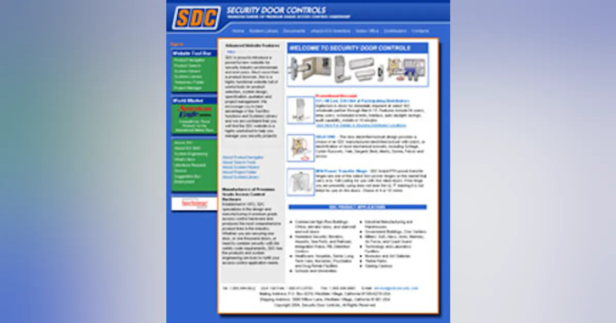 SDC Launches New Website for Company's Access Hardware Security Info Watch