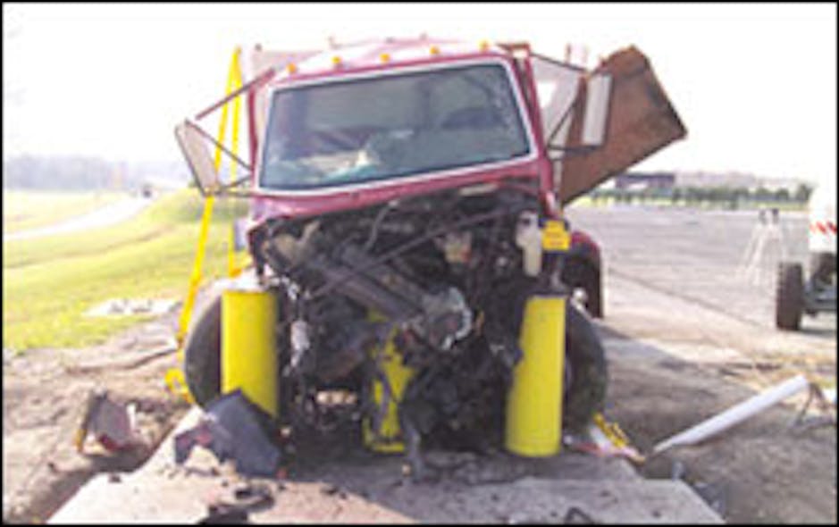 A crash test demonstrates the effectiveness of IPS bollards in stopping heavy vehicles.