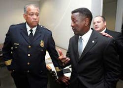 Atlanta Police Chief Richard Pennington (left) discusses courthouse security with other members of a new taskforce studying security at the Fulton County Courthouse. Concurrently, the National Center for State Courts is calling for additional federal fund