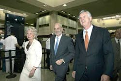 From left, Rep. Jane Harman, D-Calif., Homeland Security Secretary Michael Chertoff and Los Angeles Mayor James Hahn tour the Tom Bradley International Terminal at Los Angeles International Airport on Thursday, June 2, 2005. From left, Rep. Jane Harman, D-Calif., Homeland Security Secretary Michael Chertoff and Los Angeles Mayor James Hahn tour the Tom Bradley International Terminal at Los Angeles International Airport on Thursday, June 2, 2005.