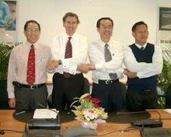 Representatives of ADC Technologies International were welcomed into Bosch Security's Asia-Pacific division in an agreement on Thursday, June 30, 2005. Representatives of ADC Technologies International were welcomed into Bosch Security's Asia-Pacific division in an agreement on Thursday, June 30, 2005.