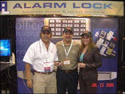Jim Yocum (left) and Margaret Hopkins (right) were the winners in Alarm Lock Systems&apos;s Harley-Davidson giveaway contest.