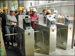 Ninety of Recognition Systems' HandKey Readers are used to control access and validate timecards for 12,000 construction workers at the construction site for the Venetian Casino in Macau. Ninety of Recognition Systems' HandKey Readers are used to control access and validate timecards for 12,000 construction workers at the construction site for the Venetian Casino in Macau.