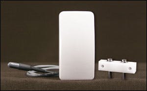 The 5821 Wireless Temperature Sensor and Flood Detector from Honeywell can be used as a temperature sensor or flood detector.