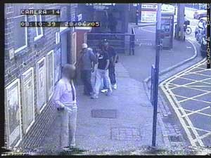 A surveillance camera image released by London's Metropolitan Police on Tuesday, Sept. 20, 2005 showing three of the four men believed to have been responsible for the July 7 explosions in London, on what detectives believe was a reconnaissance trip less