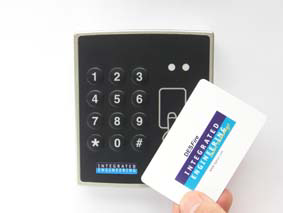 IE's ISO14443 reader and keypad allows you to combine a card presentation with the entering of a PIN. Backlighting on the pad makes it visible for after-hours operations or use in low-light areas. The keypad light automatically activates when a card is pr