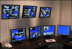 With a 90-camera video surveillance system at the Ocean County Parking Garage in downtown Toms River, N.J., North American Video also had to take part in the design of a monitoring center to merge the video feeds from the vandal-resistant domes and from With a 90-camera video surveillance system at the Ocean County Parking Garage in downtown Toms River, N.J., North American Video also had to take part in the design of a monitoring center to merge the video feeds from the vandal-resistant domes and from