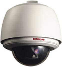 Infinova's analog PTZ domes -- both indoor and outdoor -- are now available in 12VDC versions for using with battery-powered systems, solar designs and other special-use applications. Infinova's analog PTZ domes -- both indoor and outdoor -- are now available in 12VDC versions for using with battery-powered systems, solar designs and other special-use applications.
