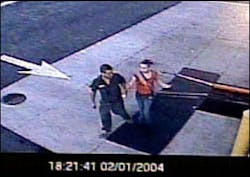 Sarasota County Sheriffs Office released this still photo from a security video of Carlie Brucia, 11, being led from the rear of a car wash in Sarasota, Fla. The surveillance footage has been presented as the key evidence in the case, despite an attempt f