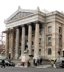 People stand on the steps of Superior Court in New Haven, Conn., Monday, Dec. 5, during a routine day. On the previous Friday, Dec. 2, this court was evacuated, along with several other courthouses throughout the state after a bomb threat. Homeland Securi People stand on the steps of Superior Court in New Haven, Conn., Monday, Dec. 5, during a routine day. On the previous Friday, Dec. 2, this court was evacuated, along with several other courthouses throughout the state after a bomb threat. Homeland Securi