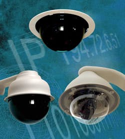 IndigoVision's new line of IP dome cameras use local power and a CAT-5 line, and can reduce the bandwidth during periods of scene inactivity. IndigoVision's new line of IP dome cameras use local power and a CAT-5 line, and can reduce the bandwidth during periods of scene inactivity.