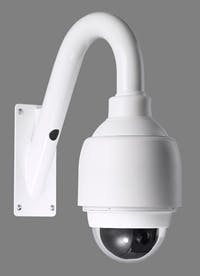 ELMO&apos;s new ESD-380DR dome camera offers a variable head-spinning pan rate of up to 400 degrees per second.