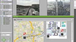 A screen capture from the InterAct&apos;s TrueSentry video surveillance system demonstrates how alerts can be interfaced along with a broad variety of alarm and video data.