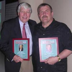 The 2005 Morris F. Weinstock Person of the Year Award was presented to Mel Mahler (left). The 2005 Sara E. Jackson Award was presented to NBFAA Education Committee Chairman, Paul Baran (right).