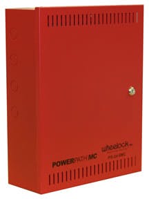 Wheelock&apos;s PS-24-8MC (POWERPATH) 8 amp Power Supply Charger offers 8 amps of 24V filter, regulated and supervised power.
