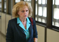 Plaintiff Janet Orlando leaves a Fresno Superior Court courtroom during a break in closing arguments in her sexual harassment case against home security company Alarm One Inc. on Wednesday, April 25, 2006, in Fresno, Calif. Lawyers for Orlando who was spa Plaintiff Janet Orlando leaves a Fresno Superior Court courtroom during a break in closing arguments in her sexual harassment case against home security company Alarm One Inc. on Wednesday, April 25, 2006, in Fresno, Calif. Lawyers for Orlando who was spa