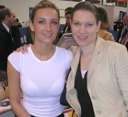 Lenel's Kerri Barrett (left) and Heather Russell (right) at IFSEC 2006. According to Russell, there were a number of attendees from the Baltic region looking to become dealers of top products -- an indication that the Eastern European market is possibly o Lenel's Kerri Barrett (left) and Heather Russell (right) at IFSEC 2006. According to Russell, there were a number of attendees from the Baltic region looking to become dealers of top products -- an indication that the Eastern European market is possibly o
