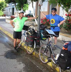 Nigel Petrie, chairman of Dedicated Micros' parent company AD group, and Peter Vince tackled a 500-mile ride to raise money and awareness for the needs of veterans. Their ride raised money for electric wheelchairs for veterans. Nigel Petrie, chairman of Dedicated Micros' parent company AD group, and Peter Vince tackled a 500-mile ride to raise money and awareness for the needs of veterans. Their ride raised money for electric wheelchairs for veterans.