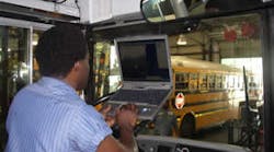 Downloading and viewing video images at the bus depot allows for review after a route is completed. GPS positioning is also tied in.