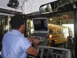 Downloading and viewing video images at the bus depot allows for review after a route is completed. GPS positioning is also tied in. Downloading and viewing video images at the bus depot allows for review after a route is completed. GPS positioning is also tied in.