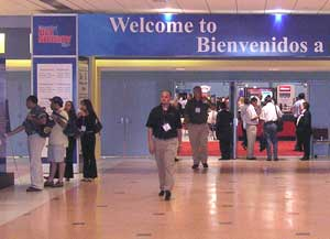 Entering the halls of the combined Americas' Fire and Security Expo/NFPA show on Tuesday, July 18, 2006 -- and ready to check out the technology vendors' latest wares..
