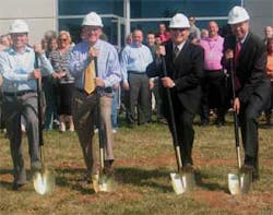 DMP representatives (l to r) Jeff Britton, Steve Powell, Rick Britton, and Bill Jackson at DMP groundbreaking ceremonies. DMP representatives (l to r) Jeff Britton, Steve Powell, Rick Britton, and Bill Jackson at DMP groundbreaking ceremonies.