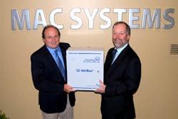John Moss of S2 Security Corporation recognizes Bob McMenimon of systems integrator MAC Systems.