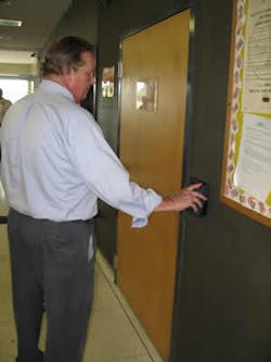 Capt. Rowan - entering police department from Court Capt. Rowan - entering police department from Court