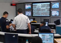 Campinas, Brazil, is in the process of developing a city-wide surveillance system managed by municipal police. The system mixes both security/crime surveillance with traffic monitoring. Campinas, Brazil, is in the process of developing a city-wide surveillance system managed by municipal police. The system mixes both security/crime surveillance with traffic monitoring.