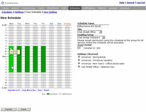 The ability to make grouped changes to schedules is one of the newest features to be added to Brivo's version 7.1 WebService access control management platform.