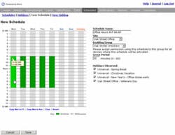 The ability to make grouped changes to schedules is one of the newest features to be added to Brivo's version 7.1 WebService access control management platform. The ability to make grouped changes to schedules is one of the newest features to be added to Brivo's version 7.1 WebService access control management platform.