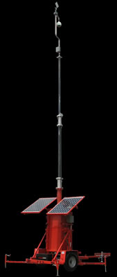 P.I.C.S.'s new portable surveillance tower can provide Internet accessible digital surveillance, and can serve duty as a temporary communications tower for emergency situations.