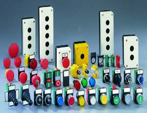 Automation Systems Interconnect's new line of industrial push-button switches have security, access control and safety applications. The new product line also includes key-locks, selector switches, joysticks, mushroom-head switches and complete operator c