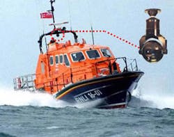 Extreme CCTV Moondance PTZ camera aboard Royal Navy Lifeboat Institute response vessel.
