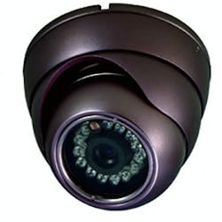 Teleview&apos;s Mini Angel IR46 dome camera features infrared lightin for day/night technology so it can see down to 0 lux.