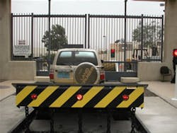 A Delta anti-terrorist vehicle barrier in use at the U.S. embassy in Yemen.