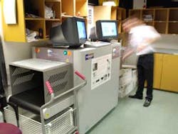 A Detector 7 unit from Todd Reseach in action in the mailroom of London's CityPoint office facility. A Detector 7 unit from Todd Reseach in action in the mailroom of London's CityPoint office facility.