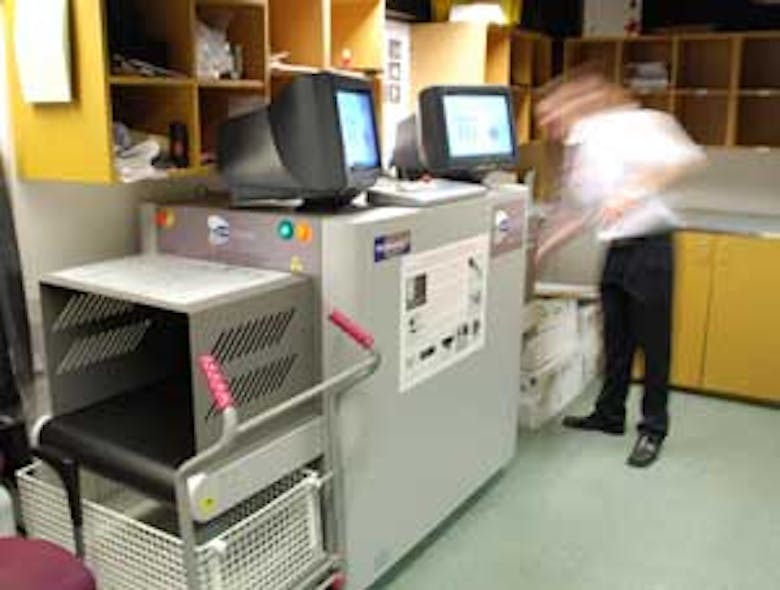 A Detector 7 unit from Todd Reseach in action in the mailroom of London&apos;s CityPoint office facility.
