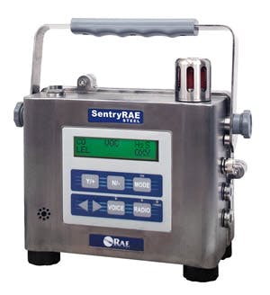 RAE System&apos;s new SentryRAE Steel five-gas multi-sensor toxic gas monitor