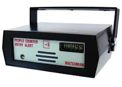 The Watchman Entry Alert system can be used in retail types of environments to detect store entries and count persons.