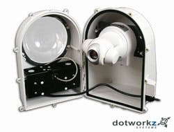 Dotworkz D2 Tornado surveillance camera enclosure keeps cameras running cool, even in especially hot environments. Dotworkz D2 Tornado surveillance camera enclosure keeps cameras running cool, even in especially hot environments.