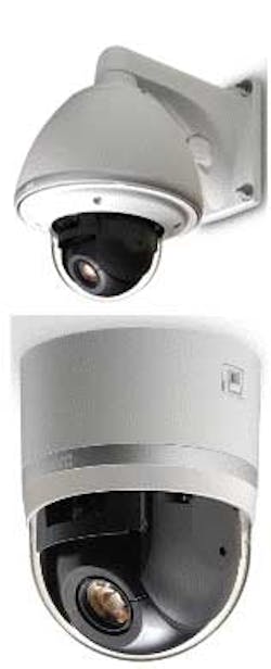 The new VN-V686 series from JVC comprises two new cameras models including an indoor IP PTZ camera, model VN-V686U (top) and an IP66 rated dome camera with outdoor housing, model VN-V686WPU (bottom). The new VN-V686 series from JVC comprises two new cameras models including an indoor IP PTZ camera, model VN-V686U (top) and an IP66 rated dome camera with outdoor housing, model VN-V686WPU (bottom).