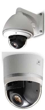 The new VN-V686 series from JVC comprises two new cameras models including an indoor IP PTZ camera, model VN-V686U (top) and an IP66 rated dome camera with outdoor housing, model VN-V686WPU (bottom).