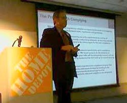 Bob Hayes of the Security Executive Council discusses compliance issues with the attendees of GSO 2010. Bob Hayes of the Security Executive Council discusses compliance issues with the attendees of GSO 2010.
