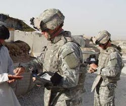 U.S. troops in Iraq use ICx Technologies&apos; Fido handheld explosives detectors.