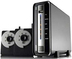 QNAP's NVR-101 along with two IP cameras QNAP's NVR-101 along with two IP cameras